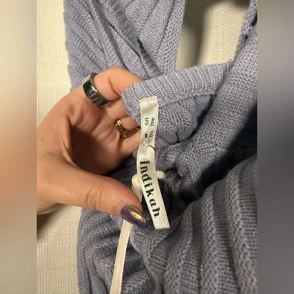 Indikah by Angel Biba Rani Ribbed Midi Dress in Sparkly Blue Size Medium - Picture 5 of 13